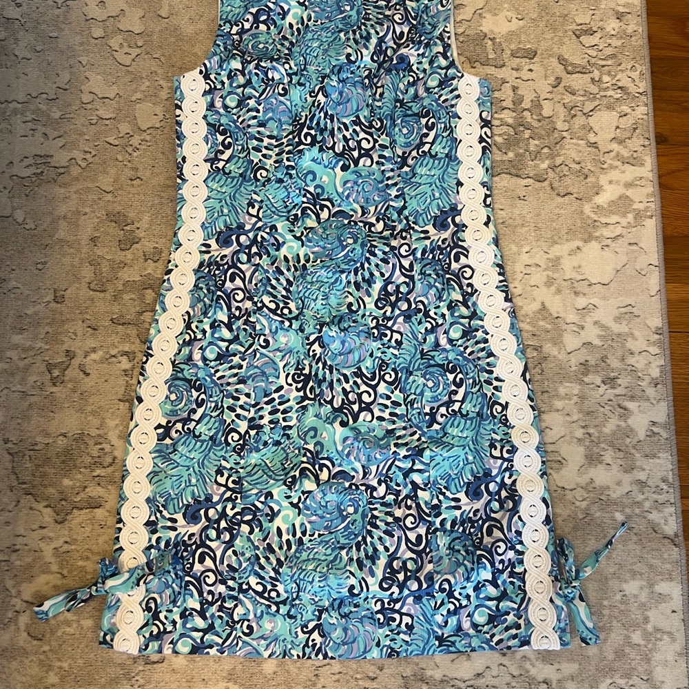 Lily Pulitzer Blue and White Sleeveless Dress